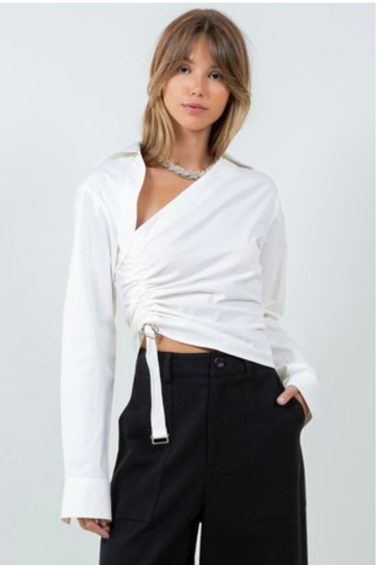 ADJUSTABLE STRAP POPLIN TOP