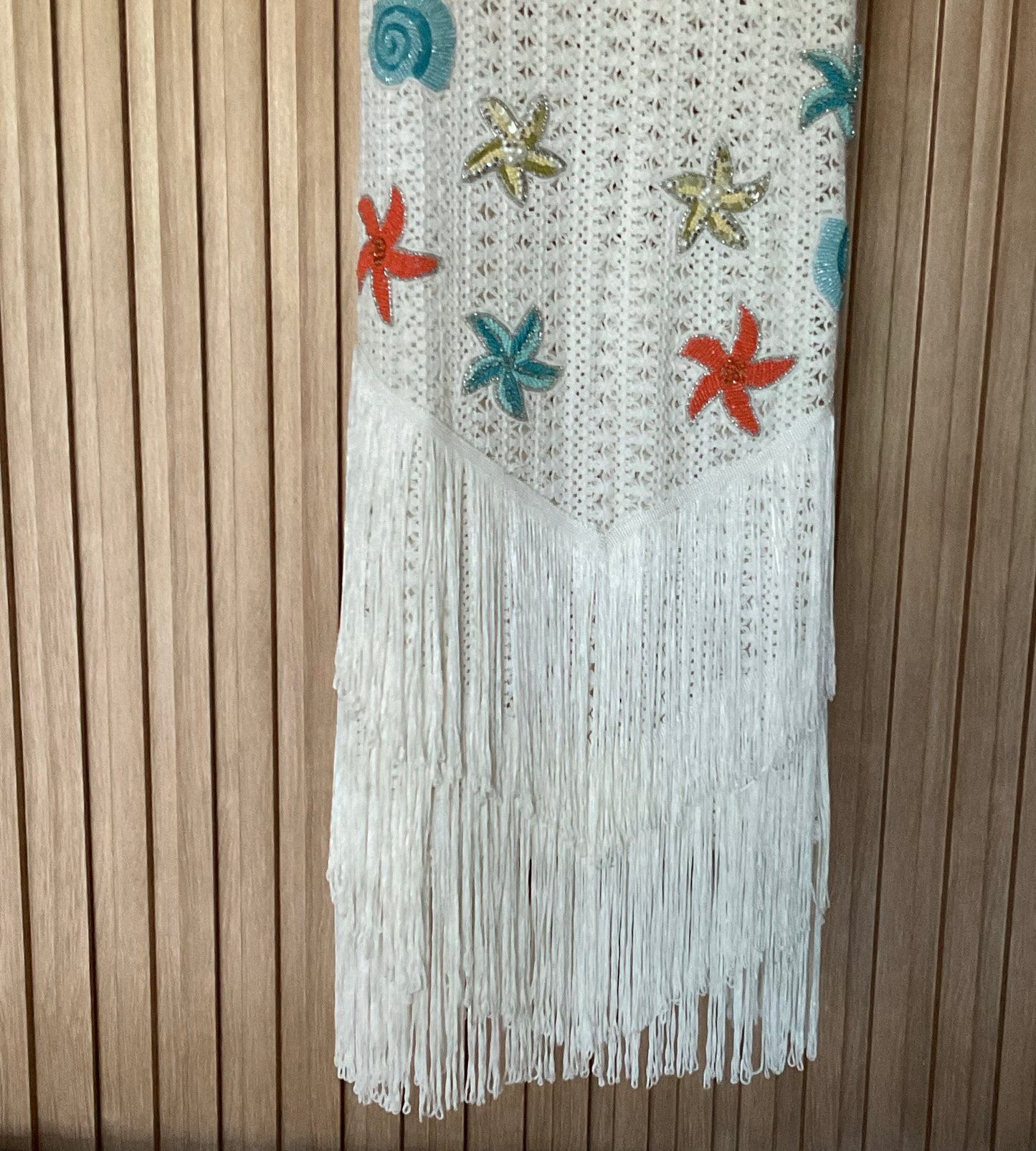 COASTEL PATCH CROCHET FRINGES COVER UP DRESS