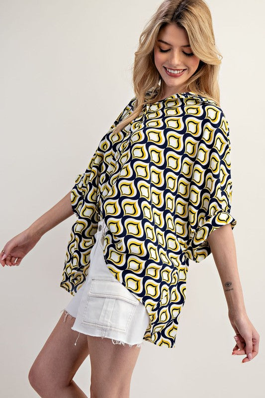 OGEE BUTTON DOWN TOP
