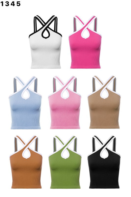 CROSS TWO TONE TANK TOP