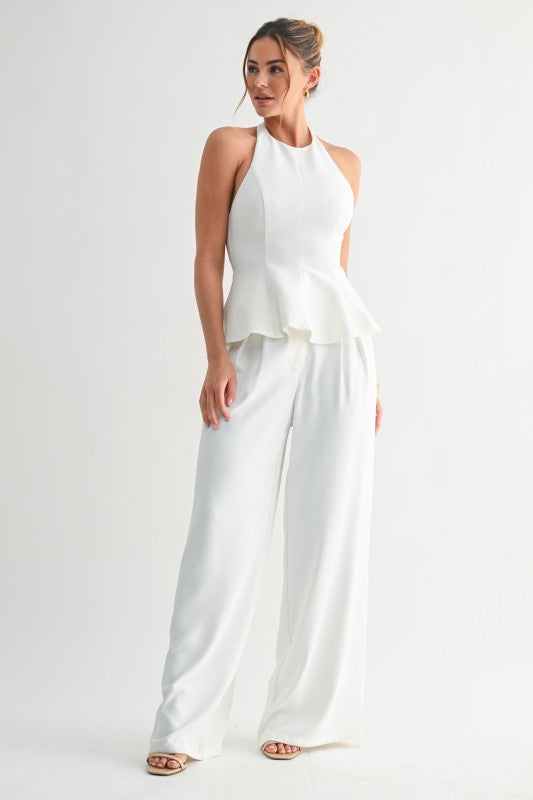 HALTER PEPLUM TOP