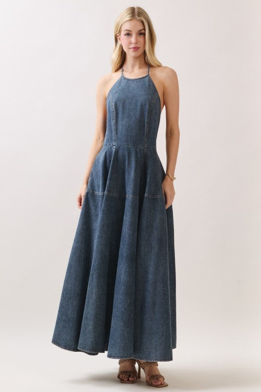 CARY DENIM MAXI DRESS