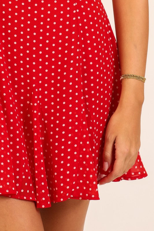 RUCHED FLOWY MINI DRESS