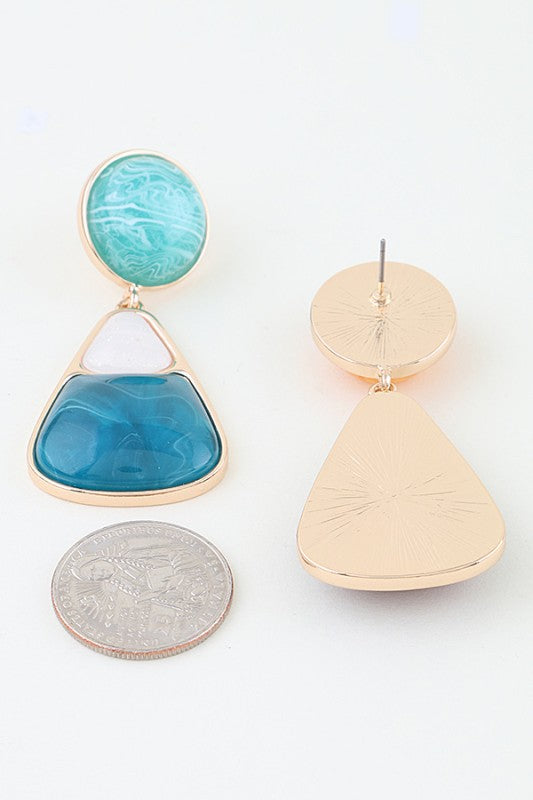 MARBLE TEARDROP EARINGS