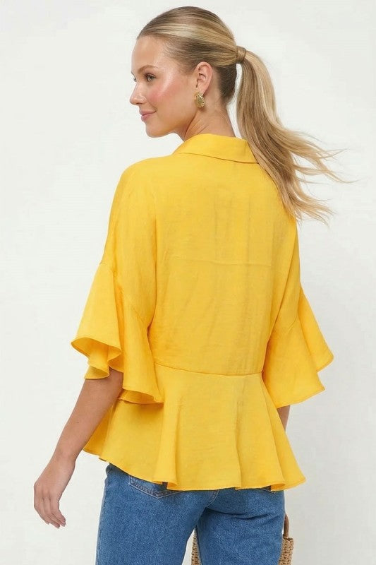 FLUTTER PEPLUM TOP