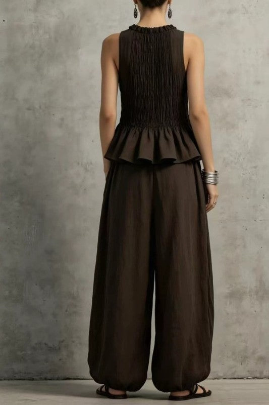 PEPLUM TROUSERS SET