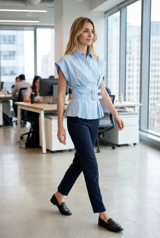 ELISA PEPLUM SHIRT TOP