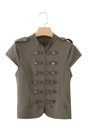 ZIP UP BUTTON TOP