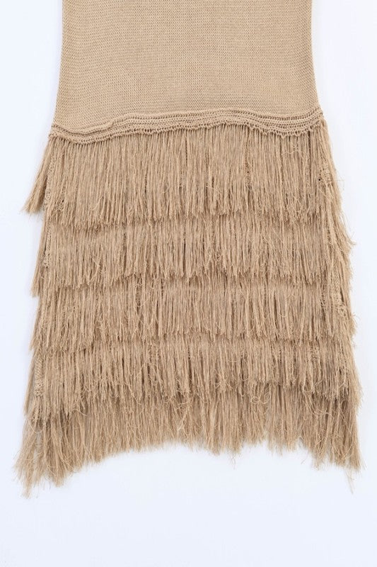 KNIT FRINGED TOP