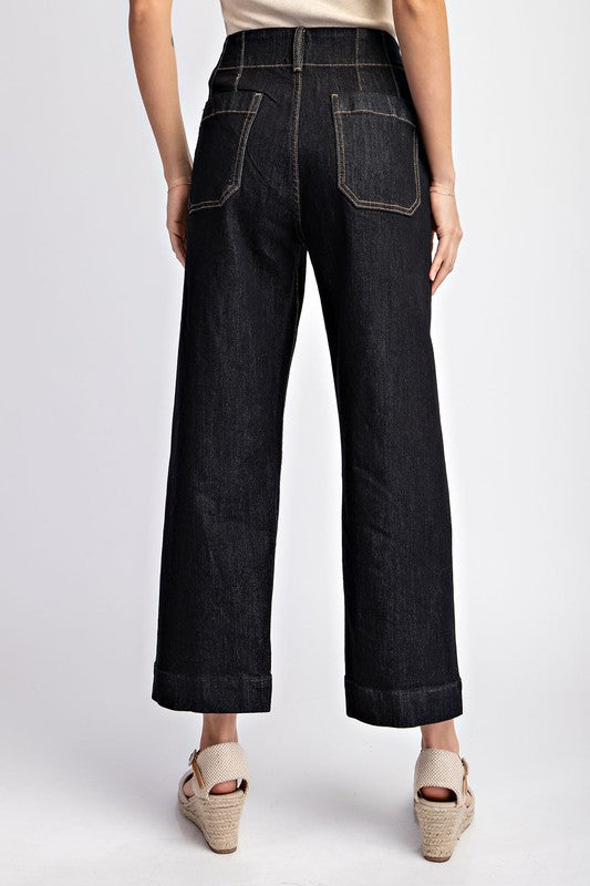 CROPPED STRAIGHT LEG PANTS