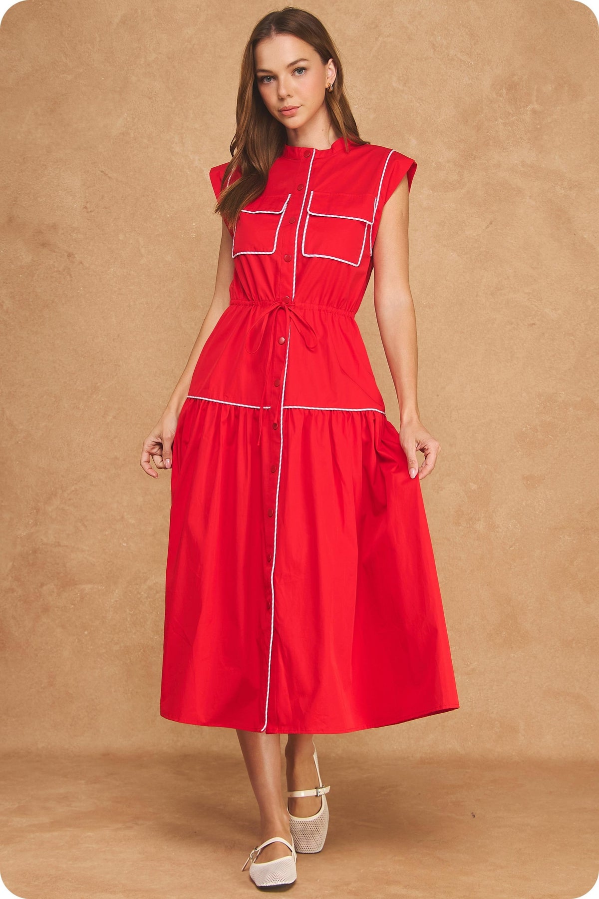 Piping Midi Dress