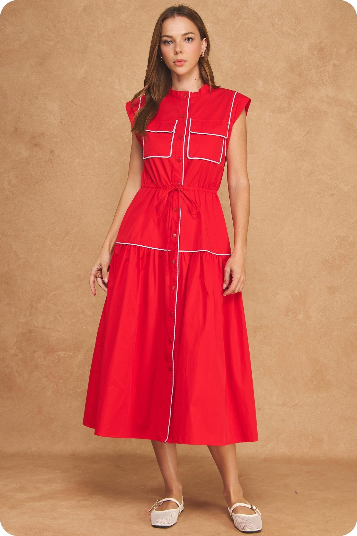 Piping Midi Dress