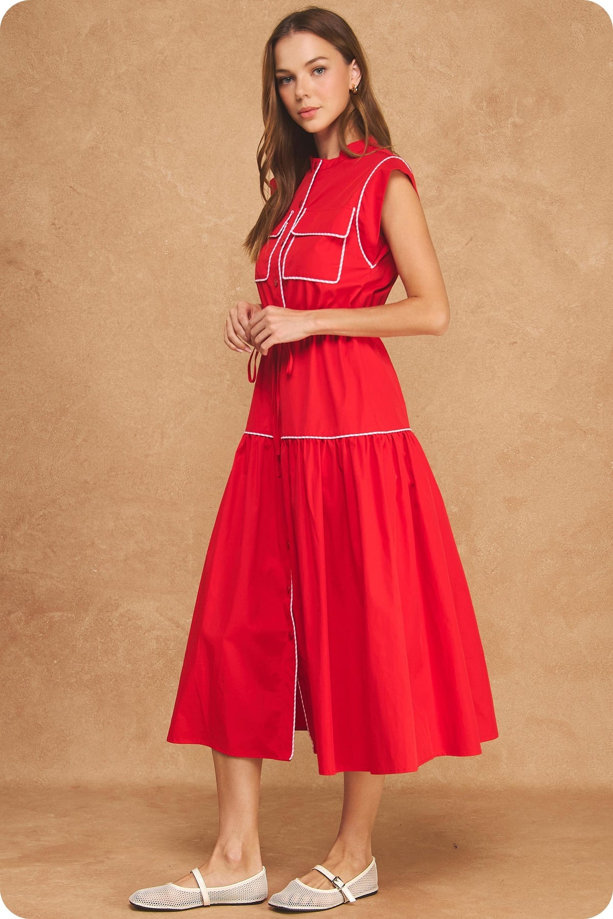 Piping Midi Dress