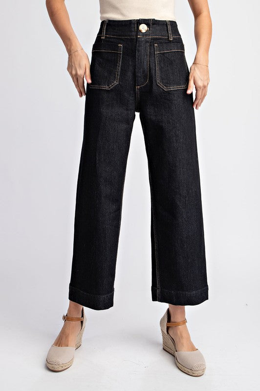 CROPPED STRAIGHT LEG PANTS