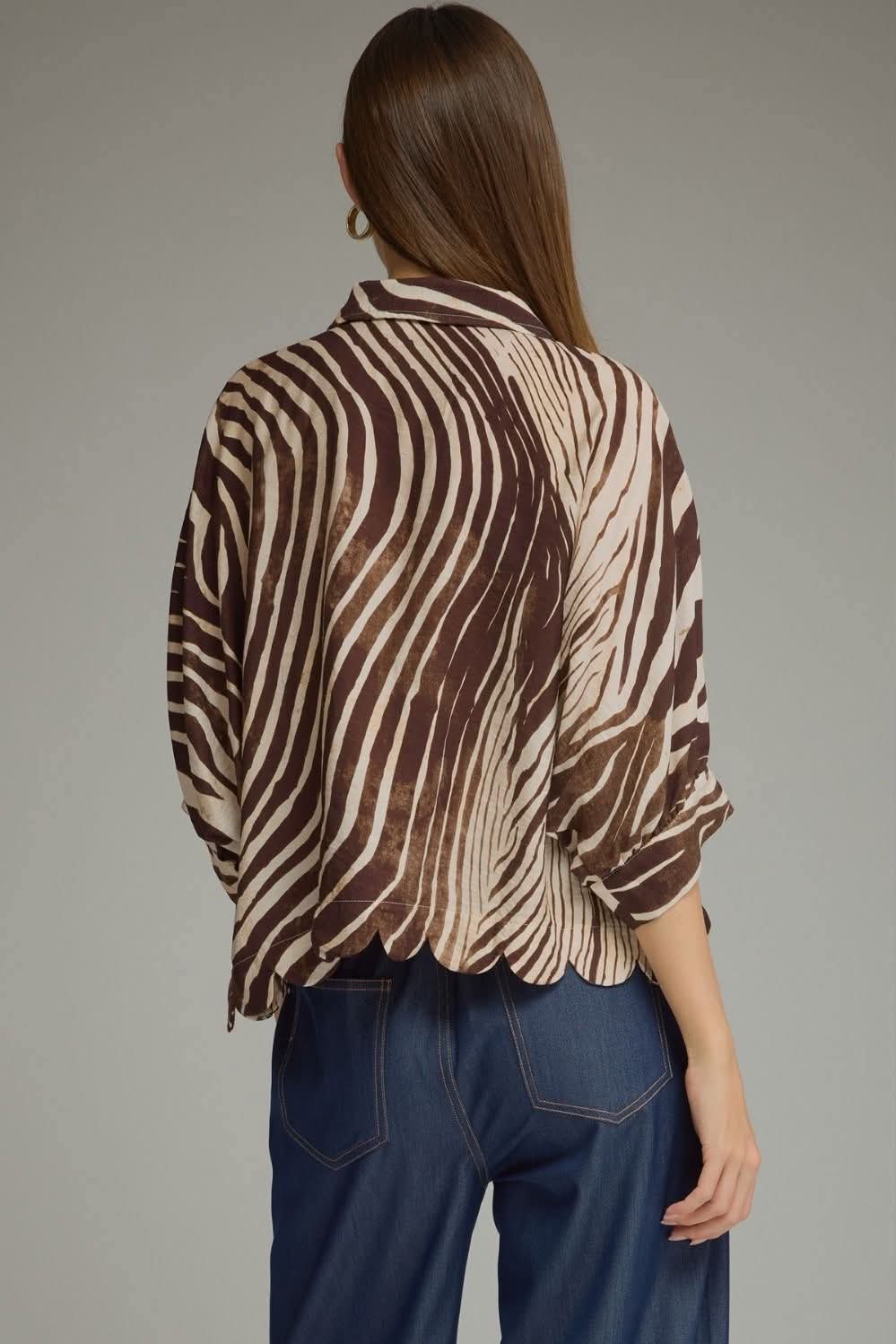 NAVY ZEBRA TOP