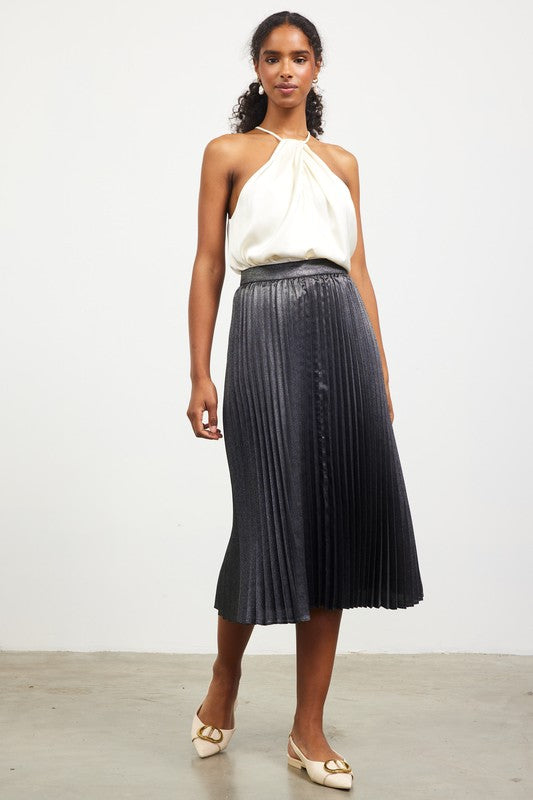 PLEATED HALTER TOP