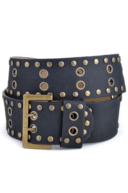 CONTOUR STUDDED BELT