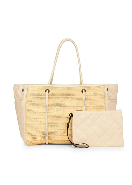 RAFFIA VANILLA LEATHER BAG