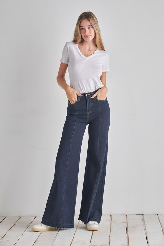 FRONT SEAM WIDE LEG DENIM