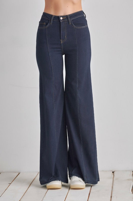 FRONT SEAM WIDE LEG DENIM