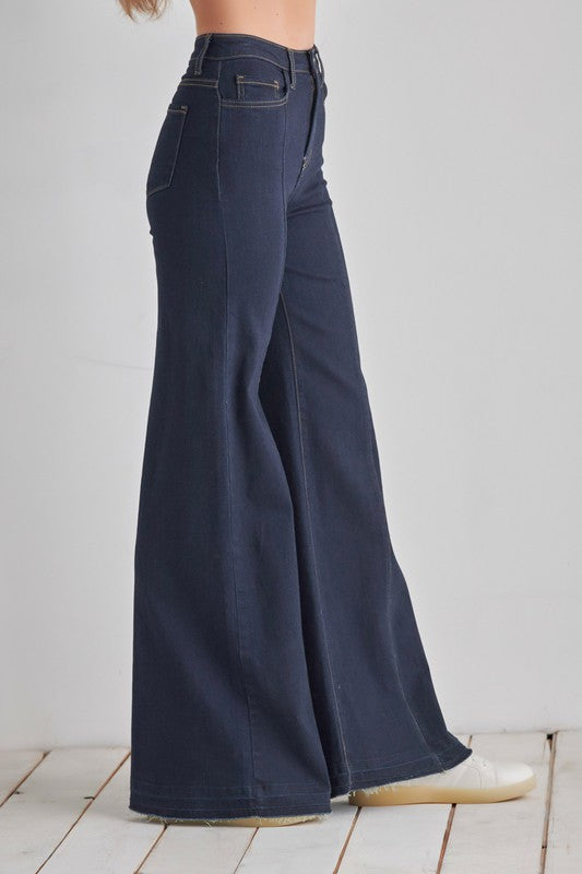 FRONT SEAM WIDE LEG DENIM