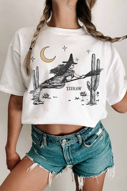 WITCH GRAPHIC CROP TEE