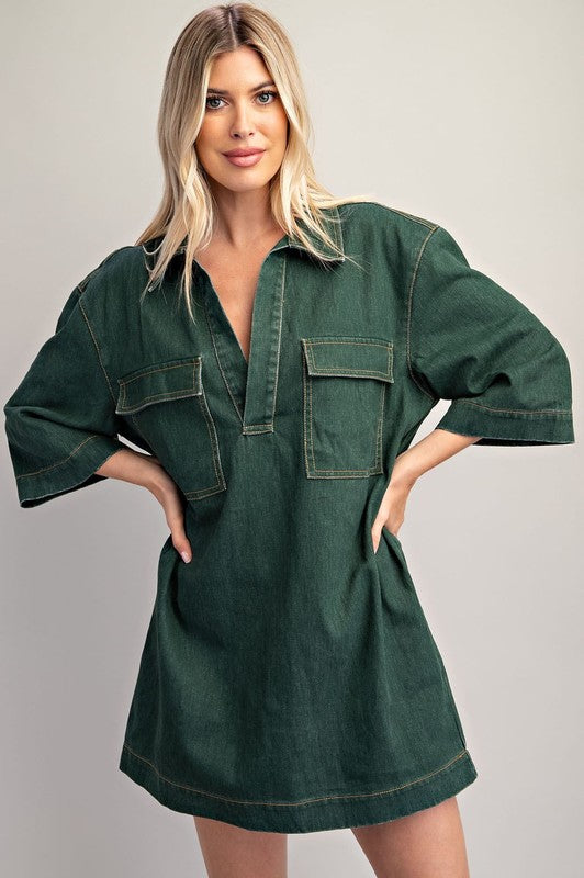 LAPEL SHIRT DRESS