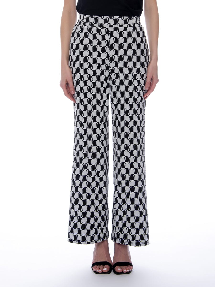 CHECKERED WIDE PULLON PANTS