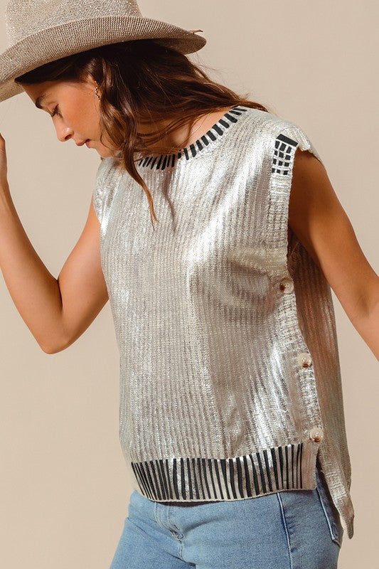 METALLIC SWEATER