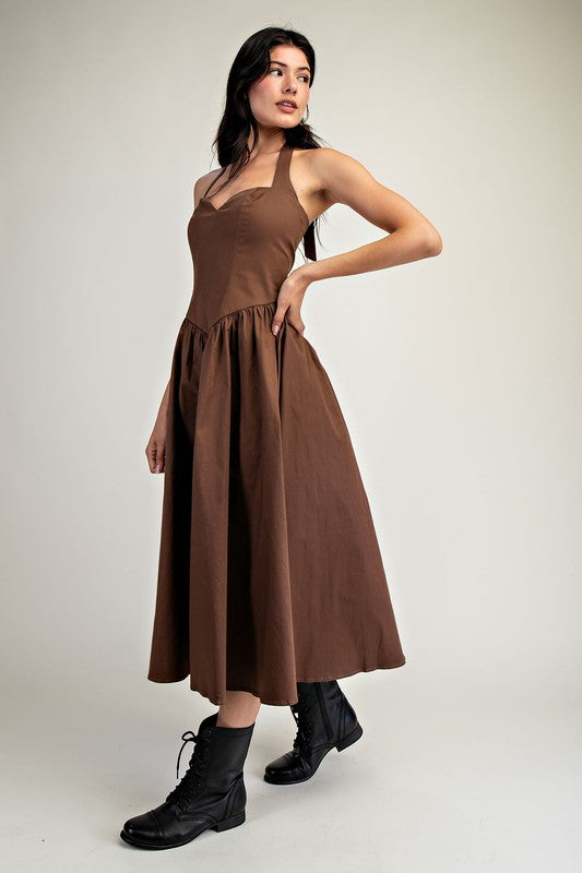 CHOCOLATE MOUSSE MIDI DRESS