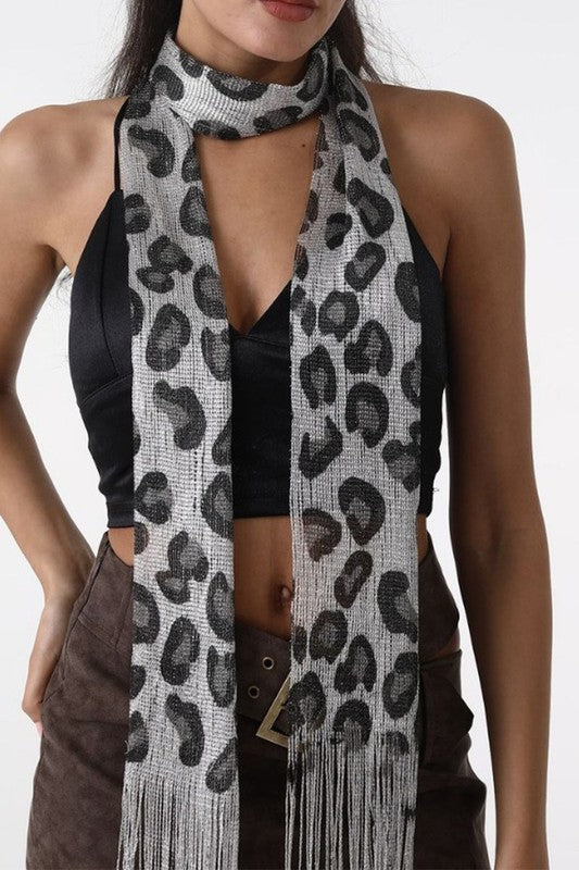 KNITTED FRINGE SCARF