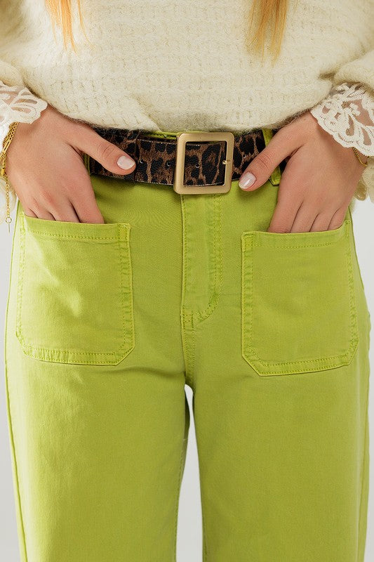LIME WIDE LEG JEANS