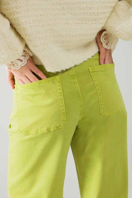 LIME WIDE LEG JEANS