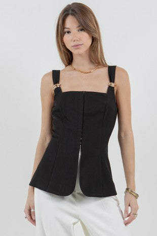 METAL TRIM CORSET TOP