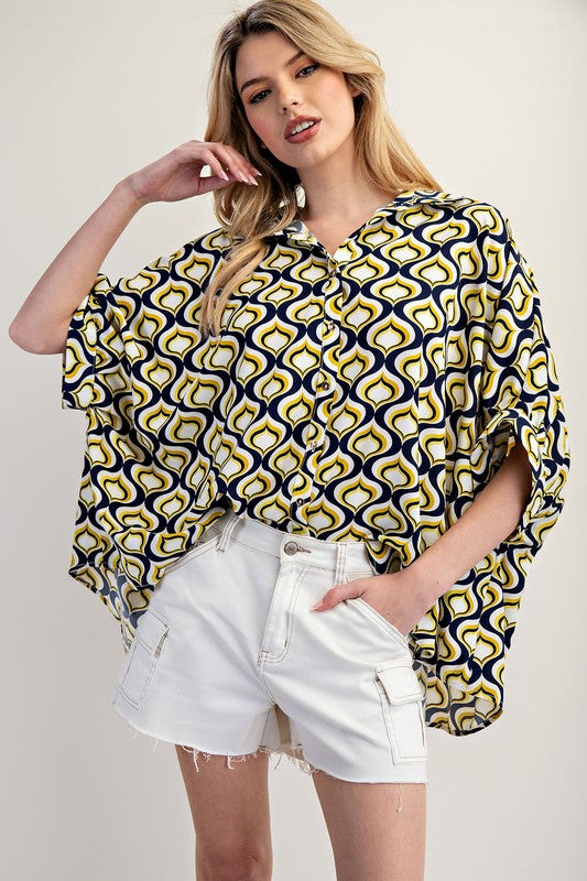 OGEE BUTTON DOWN TOP