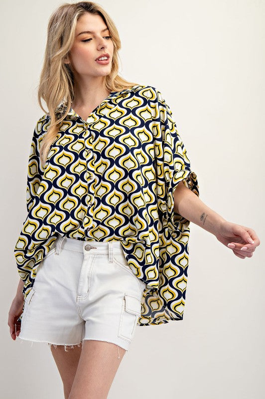 OGEE BUTTON DOWN TOP