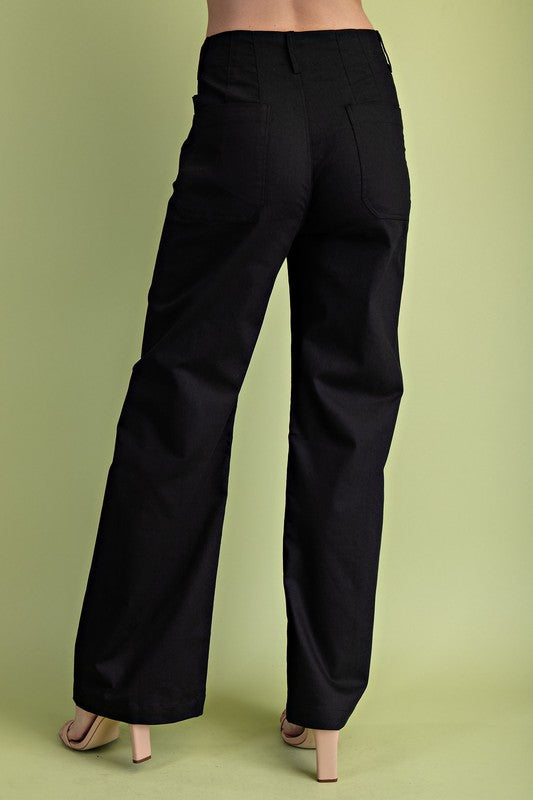 POCKET HI WAISTED FLARE PANTS