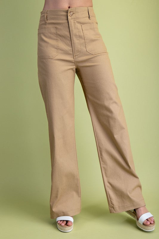 POCKET HI WAISTED FLARE PANTS