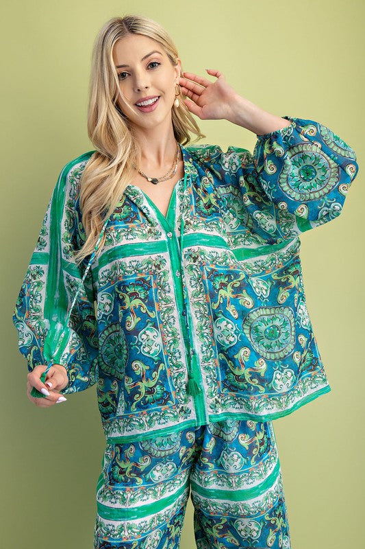 SCARF PRINT TOP