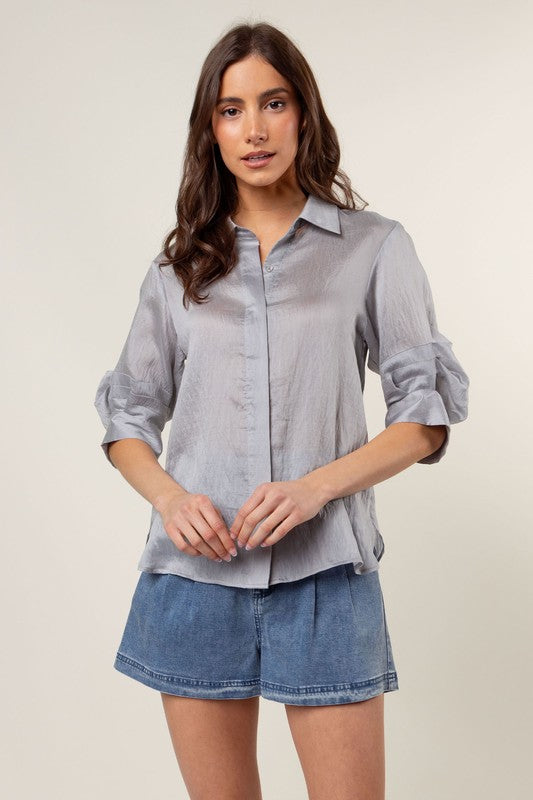 LINEN CLASSIC FITTED BLOUSE