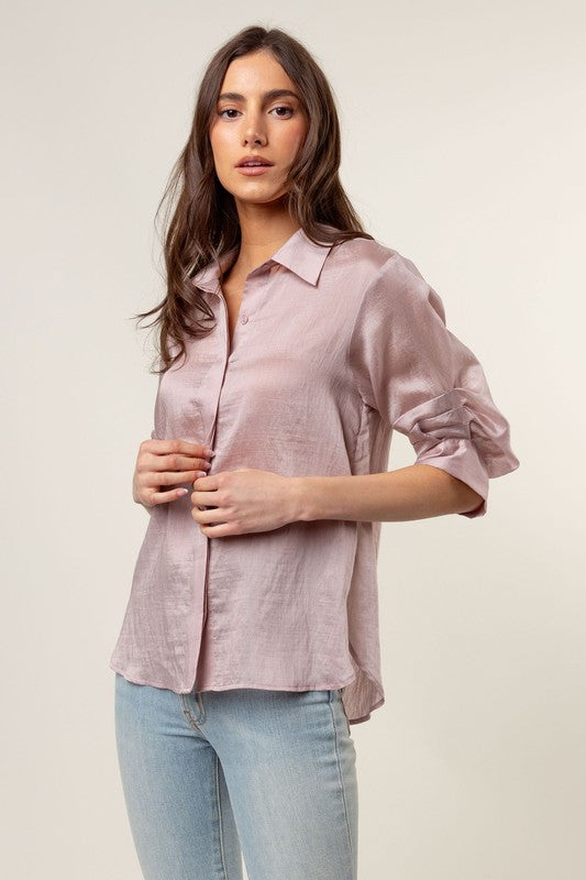 LINEN CLASSIC FITTED BLOUSE