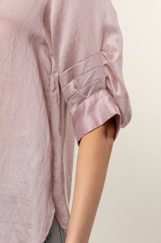 LINEN CLASSIC FITTED BLOUSE