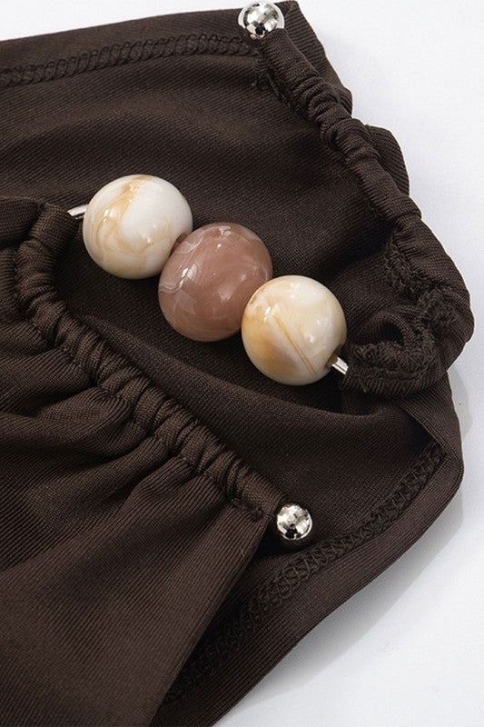 BEADS ONE SHOULDER TANK TOP