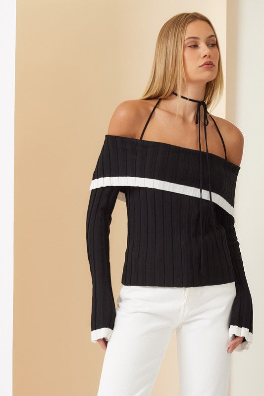 MILDRED KNIT OFF SHOULDERS TOP
