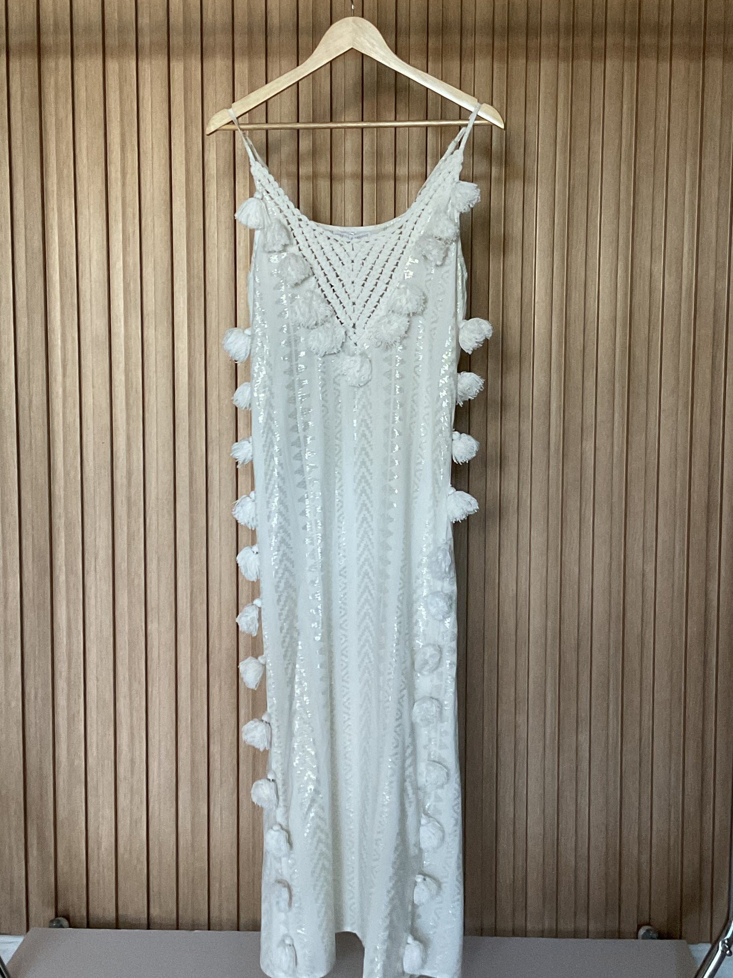 PEARL LUREX TASSEL DRESS