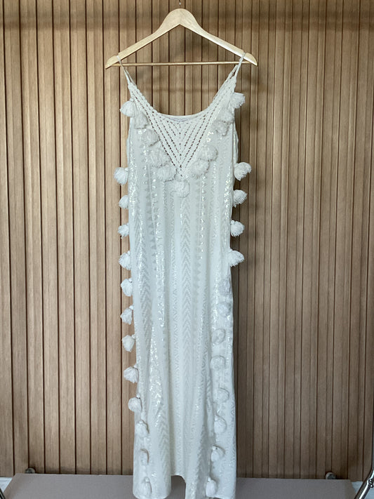 PEARL LUREX TASSEL DRESS