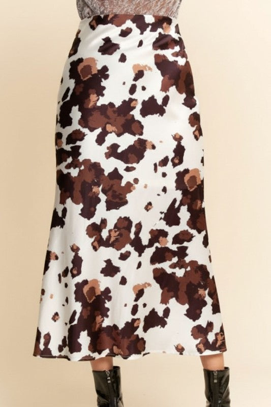 COW SATIN SKIRT