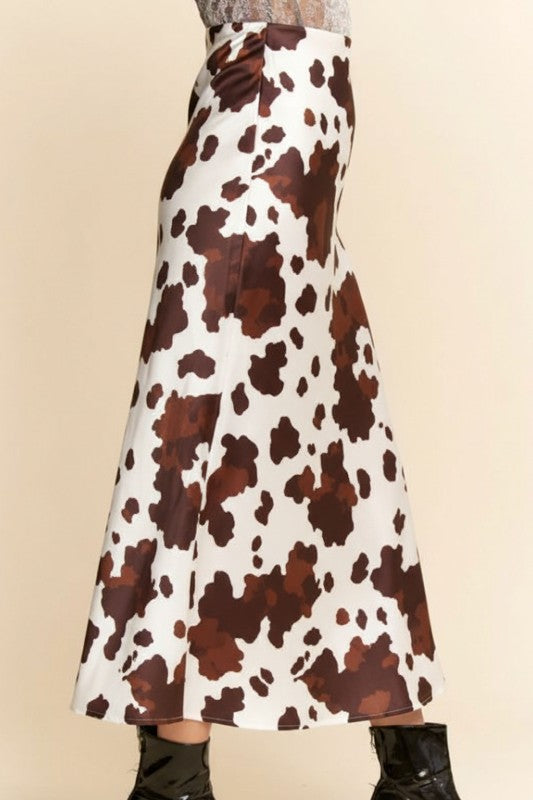 COW SATIN SKIRT