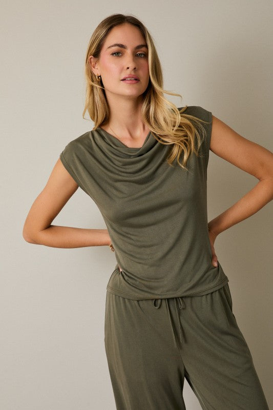 COWL NECK WIDE LEG SET
