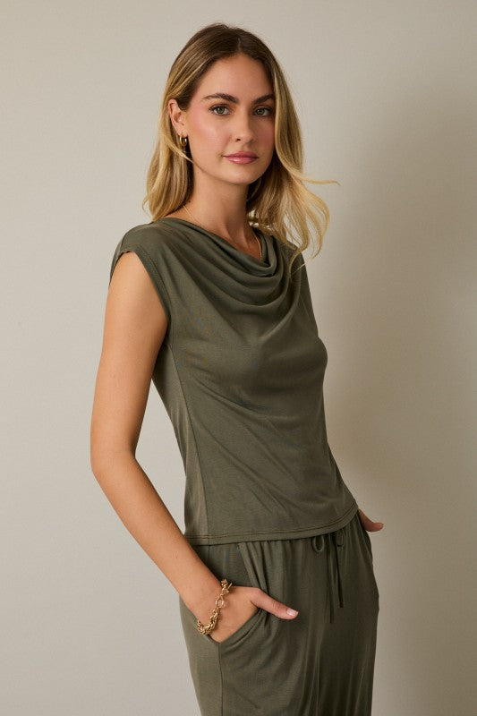 COWL NECK WIDE LEG SET